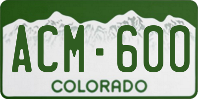 CO license plate ACM600