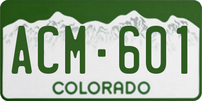 CO license plate ACM601
