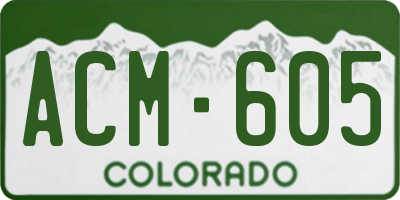 CO license plate ACM605