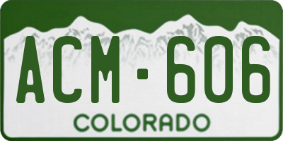 CO license plate ACM606