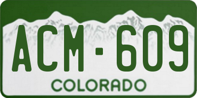 CO license plate ACM609