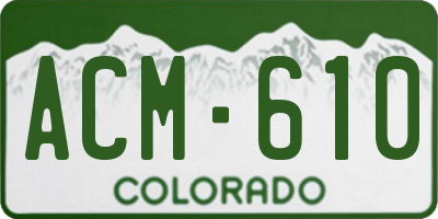 CO license plate ACM610
