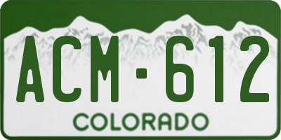 CO license plate ACM612
