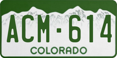 CO license plate ACM614