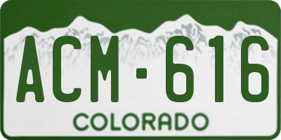 CO license plate ACM616