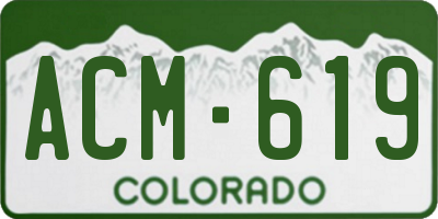 CO license plate ACM619
