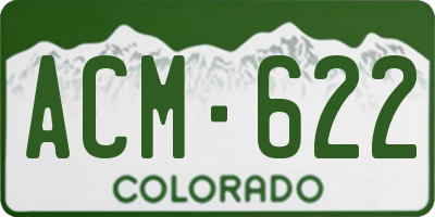 CO license plate ACM622