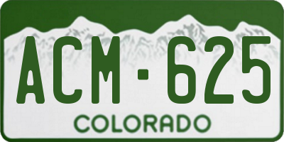 CO license plate ACM625