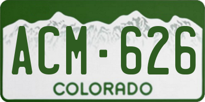CO license plate ACM626