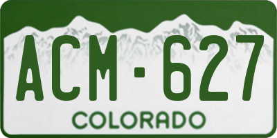 CO license plate ACM627