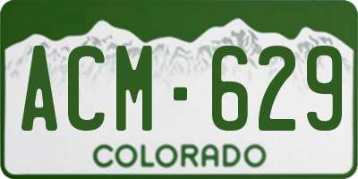 CO license plate ACM629