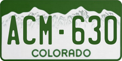 CO license plate ACM630