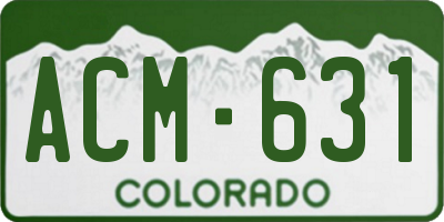 CO license plate ACM631