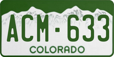 CO license plate ACM633