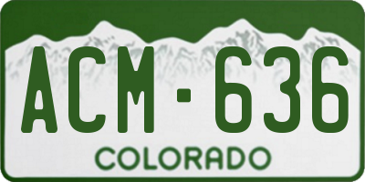 CO license plate ACM636