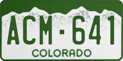 CO license plate ACM641
