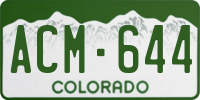 CO license plate ACM644