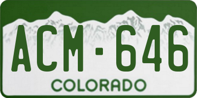 CO license plate ACM646