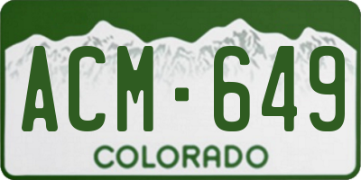CO license plate ACM649