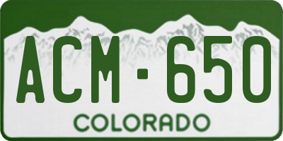 CO license plate ACM650