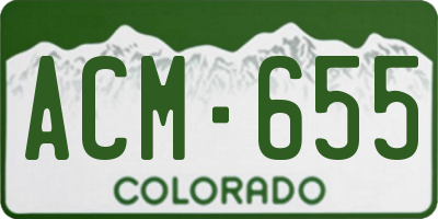CO license plate ACM655