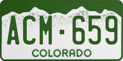 CO license plate ACM659