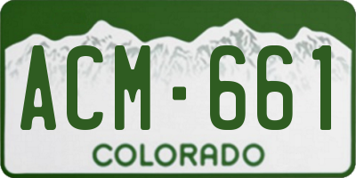 CO license plate ACM661