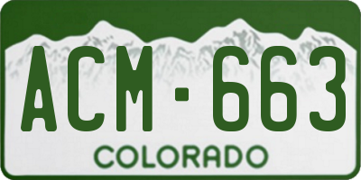 CO license plate ACM663