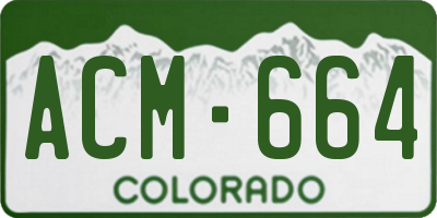 CO license plate ACM664