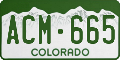 CO license plate ACM665