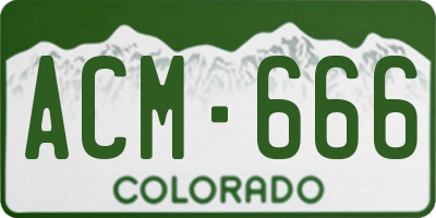 CO license plate ACM666