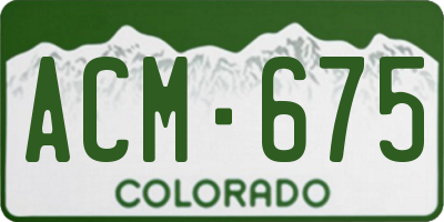 CO license plate ACM675