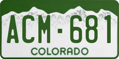 CO license plate ACM681