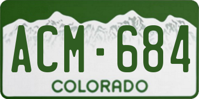 CO license plate ACM684
