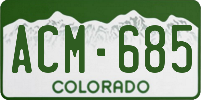 CO license plate ACM685