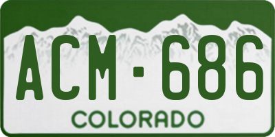 CO license plate ACM686
