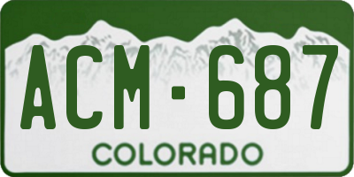 CO license plate ACM687