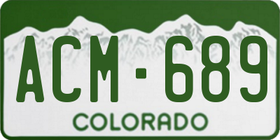 CO license plate ACM689