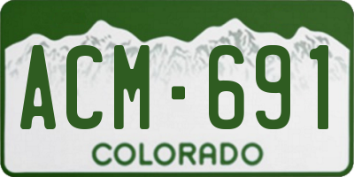 CO license plate ACM691