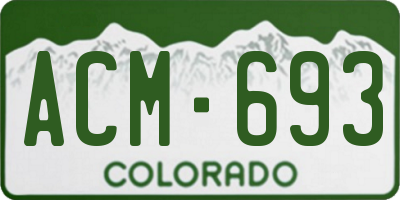 CO license plate ACM693