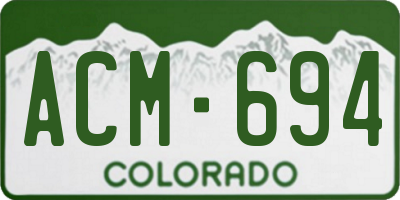CO license plate ACM694