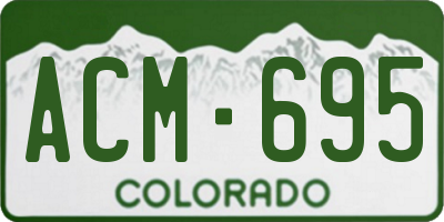 CO license plate ACM695