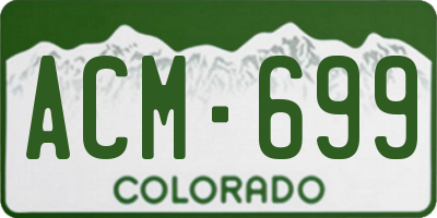 CO license plate ACM699