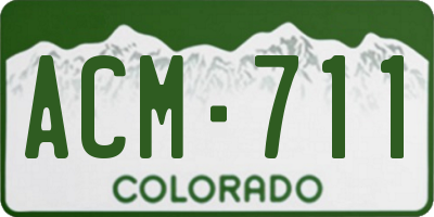 CO license plate ACM711