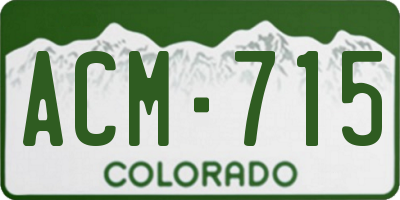 CO license plate ACM715