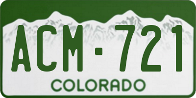 CO license plate ACM721