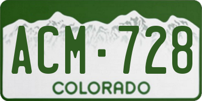 CO license plate ACM728