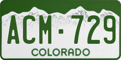 CO license plate ACM729