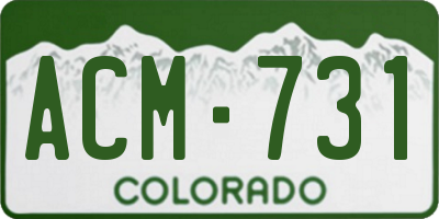 CO license plate ACM731