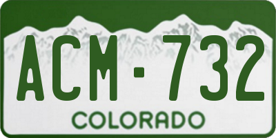 CO license plate ACM732